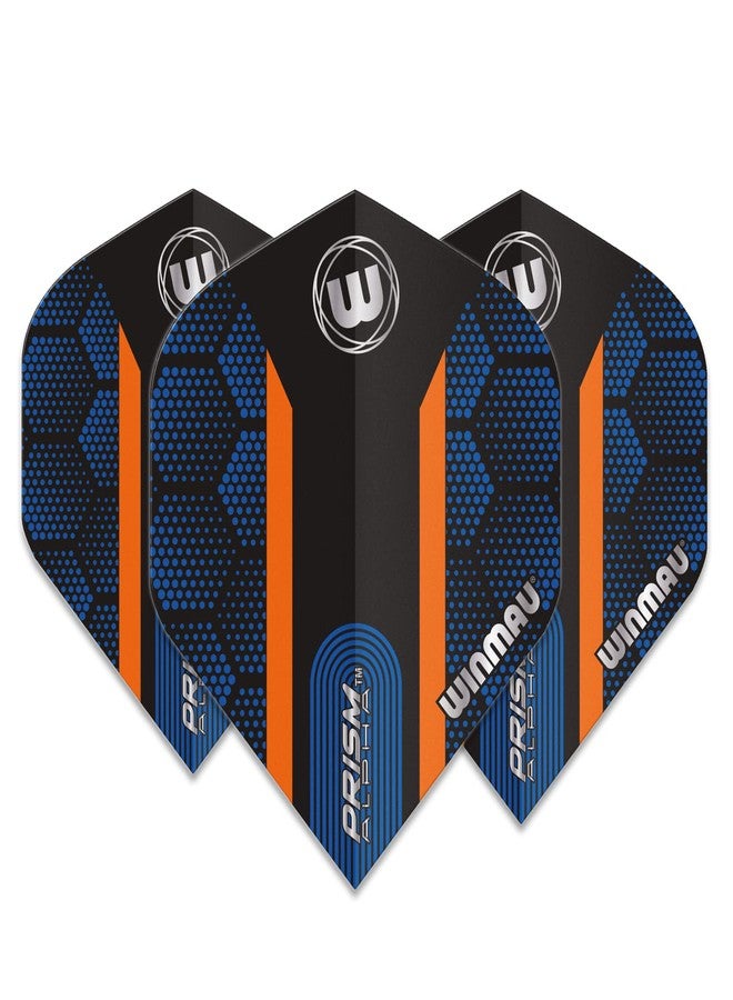 Winmau Prism Alpha Blue & Orange Hexagon Extra Thick Dart Flights - 1 Set per Pack (3 Flights in Total) - Image 3