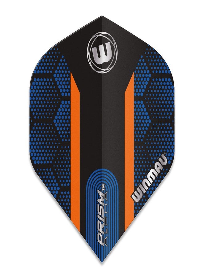 Winmau Prism Alpha Blue & Orange Hexagon Extra Thick Dart Flights - 1 Set per Pack (3 Flights in Total) - Image 2