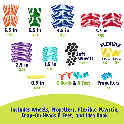 POPULAR PLAYTHINGS Playstix Super Set Construction Toy Building Blocks 400 Piece STEM Kit (90004) - Image 3