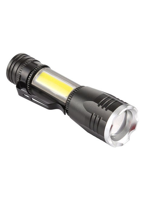 B01 Aluminum Alloy Zoom XPE And COB LED Flashlight With 4-Modes Black 11x4x3cm