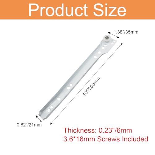 Suiwotin 1 Pair 10 Inch Drawer Slides, White Coated Steel Drawer Track, Removable Bottom Mount Drawer Rails with Smooth Sliding Nylon Wheels - Image 2