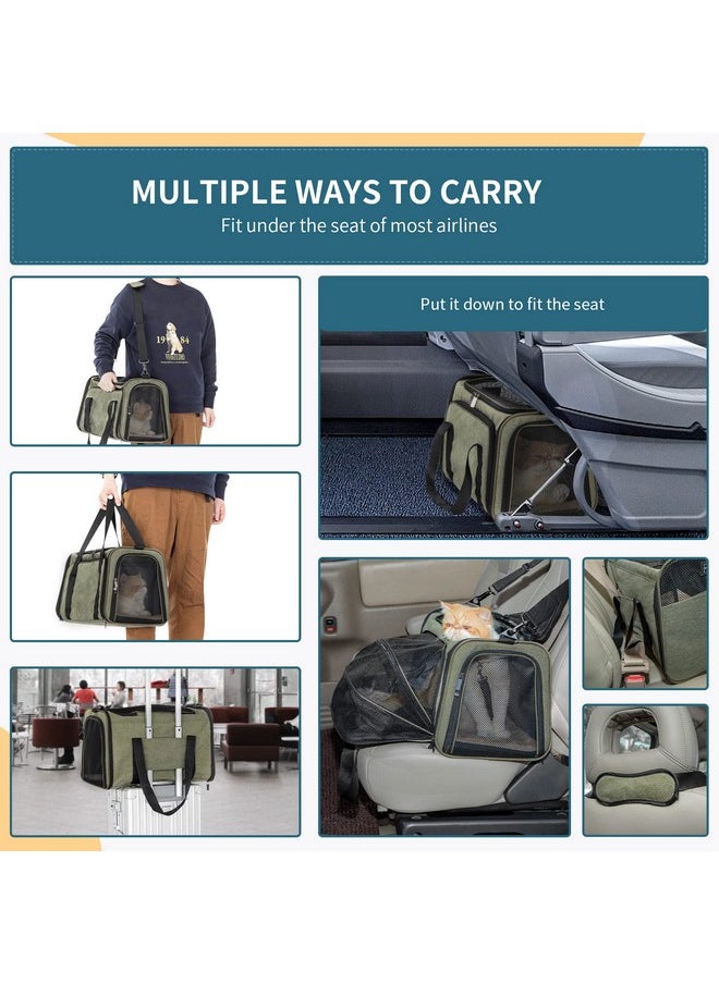 Petsfit Expandable Cat Carrier Dog Carrier,Airline Approved SoftSided Portable Pet Travel Washable Carrier For Kittens,Puppies,Removable Soft Plush Mat And Pockets,Locking Safety Zippers  - Image 5