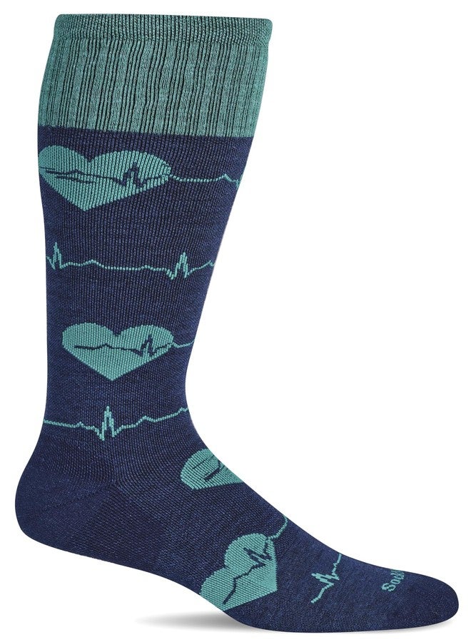 Sockwell Women's Heart Beat Moderate Graduated Compression Sock, Navy - M/L - Image 1