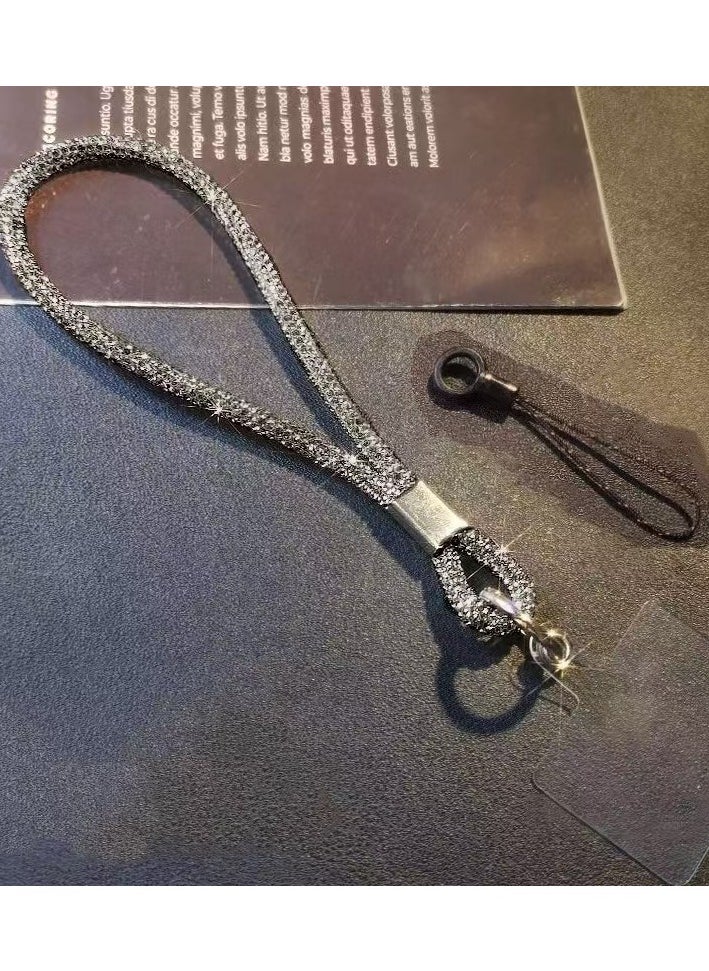ملحقات براقة  Lanyard, Phone Strap, Adjustable Phone Lanyard with glittering string, Phone Wrist Strap for Airpods, Phone case, Camera Wrist Strap（Grey） 