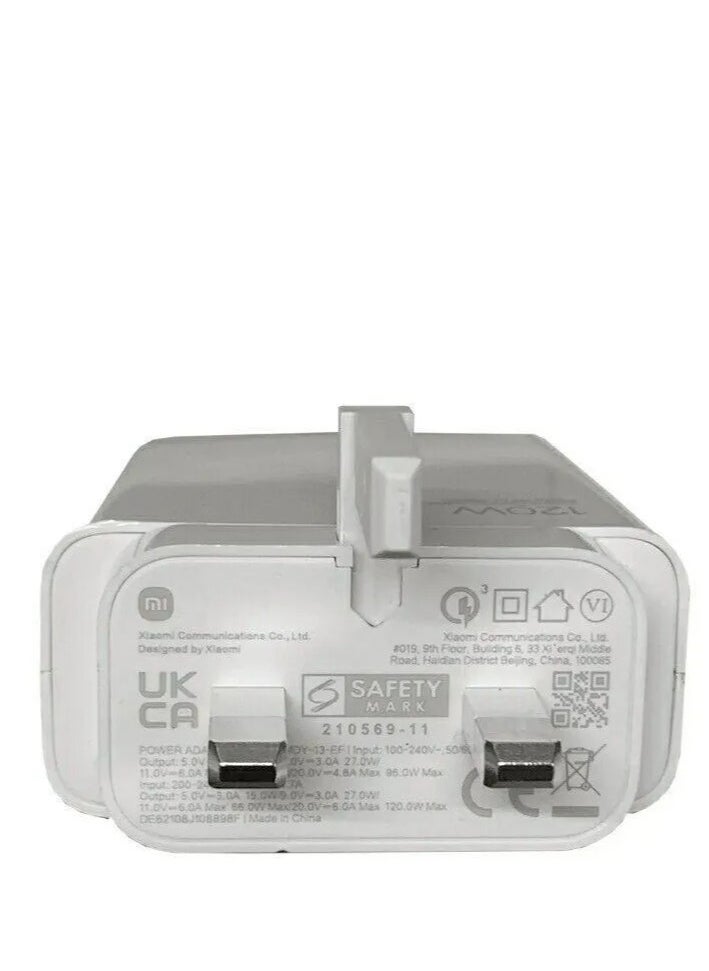 MUNTAQI شاحن Xiaomi الأصلي 120 واط فائق السرعة مع كابل USB-C 6A، قابس المملكة المتحدة، شحن سريع لأجهزة Xiaomi - Image 3