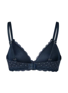 Tchibo Women Microdot Padded Non Wired Bra, Navy  - Image 3