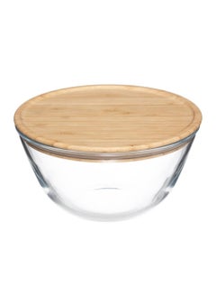 5five Glass Salad Bowl With Bamboo Lid 1L 