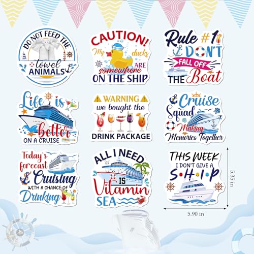 Dazoratix Cruise Door Decorations Magnetic - 9 Pcs Ship Cabin Magnets Ducks Towel Animal Decals Stateroom Accessories Stickers Magnet for Party Summer Carnival Supplies Refrigerator Locker Car Decor - Image 5
