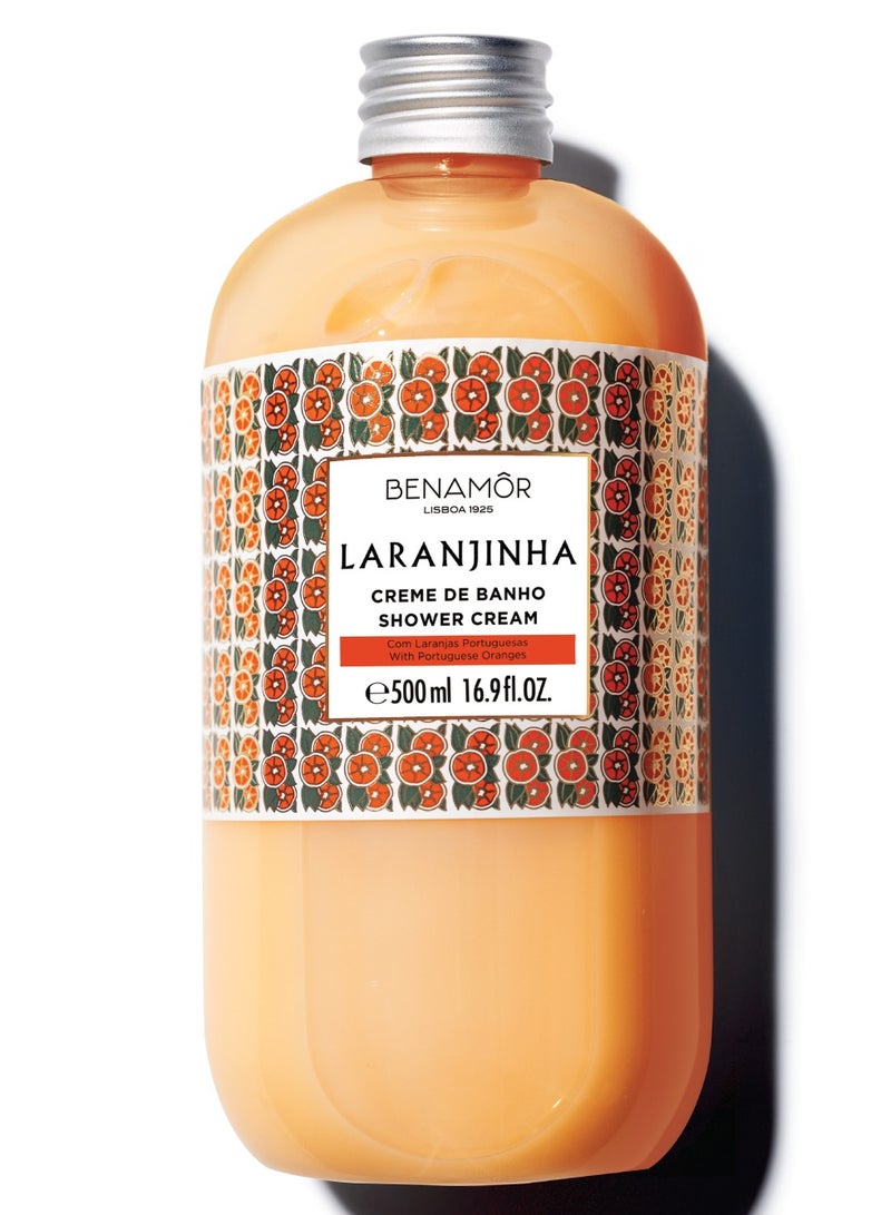 BENAMÕR Laranjinha Shower Cream | Energising Body Wash with Portuguese Orange Extract | Hydrating, Refreshing & Velvety Foam | Vegan, Paraben Free – 500ml - Image 1