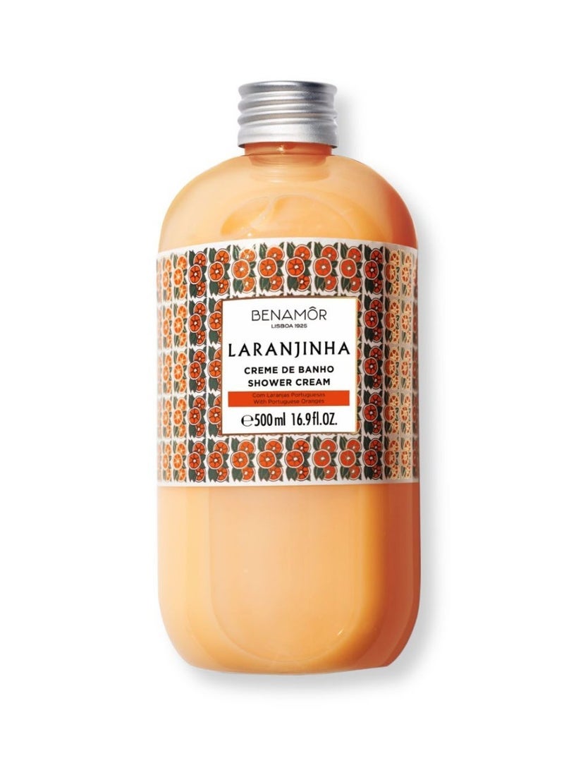 BENAMÕR Laranjinha Shower Cream | Energising Body Wash with Portuguese Orange Extract | Hydrating, Refreshing & Velvety Foam | Vegan, Paraben Free – 500ml - Image 1