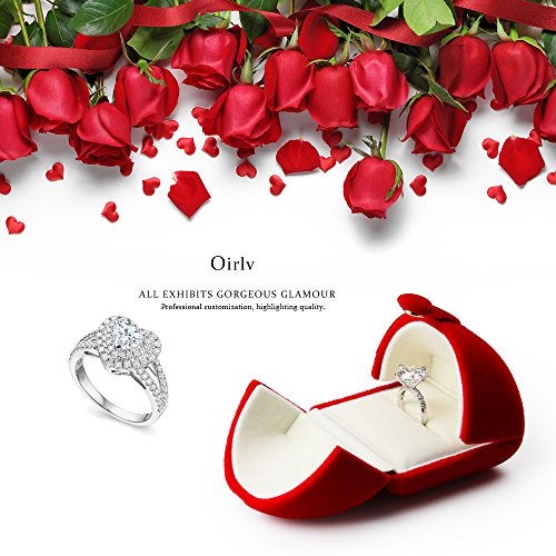 Oirlv Red Velvet Ring Box for Proposal/Engagement/Wedding Premium Jewelry Gift Box - Image 2