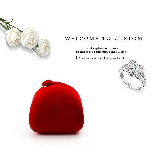 Oirlv Red Velvet Ring Box for Proposal/Engagement/Wedding Premium Jewelry Gift Box - Image 5