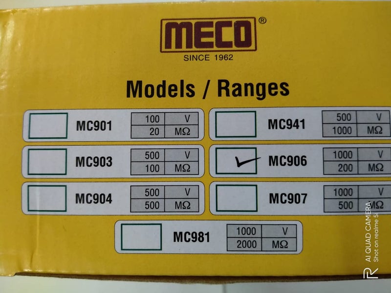 Meco Mc 906 0 to 200m Ohms Analog Insulation Tester - Image 3
