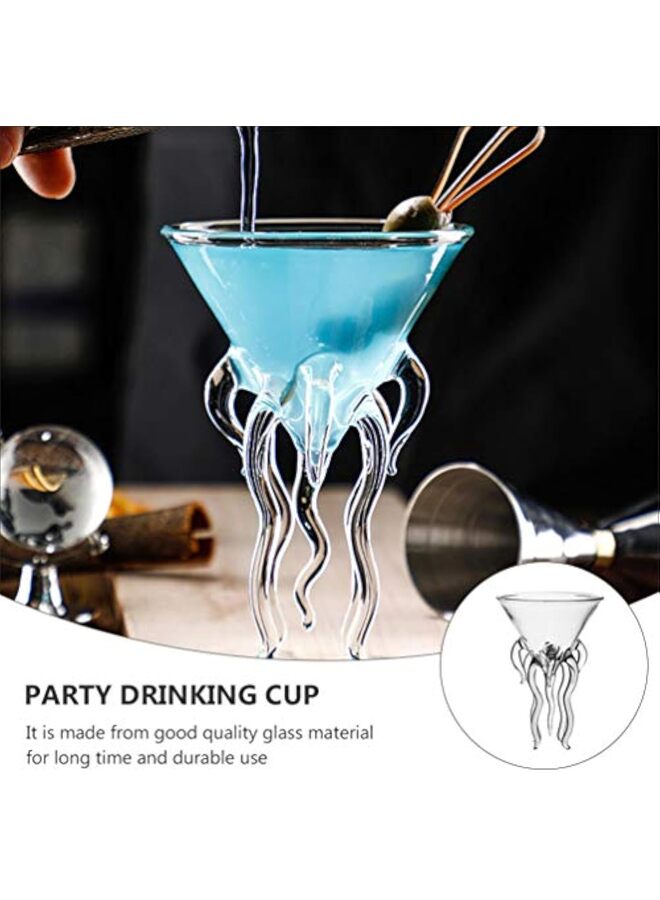 Octopus Martini Glass Creative Cocktail Drinkware Bar Goblet Tools (2 Transparent) - Image 4
