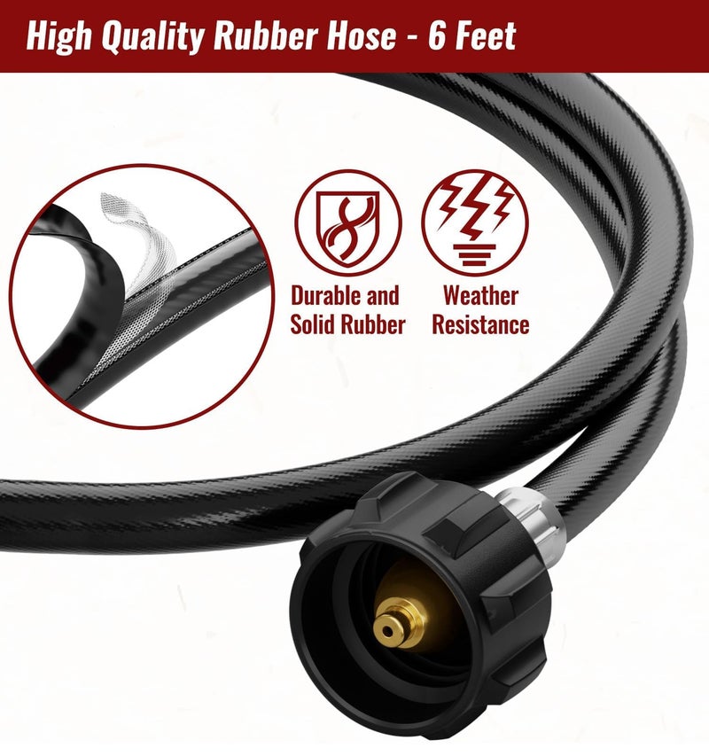 CALPOSE Propane Fuel Filter F273699 with 6FT Hose for Mr.Heater Buddy Portable Buddy and Big Buddy Heaters, Heater Propane Hose with QCC1/Type1 Adapter Connect 20-45 Lb Propane Tanks, Certification - Image 4