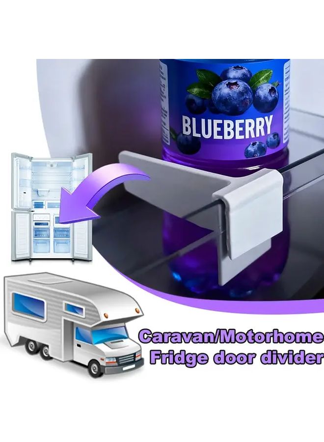 Rv Adjustable Fridge Divider Heavy Duty White Adjustable Shelf For Rv Caravan Refrigerator Space Saving Door Wall Mounted Organizer Free Installation Fits Most Camper Motorhomes 1pc - Image 1