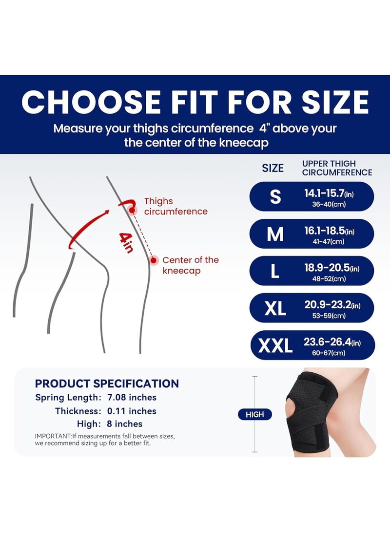 Knee Brace for Meniscus Tear, Knee Pain, ACL, MCL, Adjustable Breathable Knee Support with Side Stabilizers for Knee Pain Arthritis Recovery Joint Support, Women and Men, Medium - Image 5