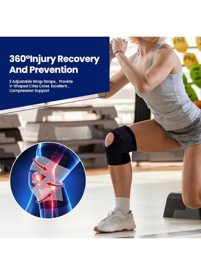 Knee Brace for Meniscus Tear, Knee Pain, ACL, MCL, Adjustable Breathable Knee Support with Side Stabilizers for Knee Pain Arthritis Recovery Joint Support, Women and Men, Medium - Image 4