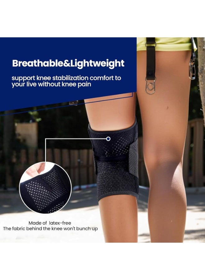 Knee Brace for Meniscus Tear, Knee Pain, ACL, MCL, Adjustable Breathable Knee Support with Side Stabilizers for Knee Pain Arthritis Recovery Joint Support, Women and Men, Medium - Image 2