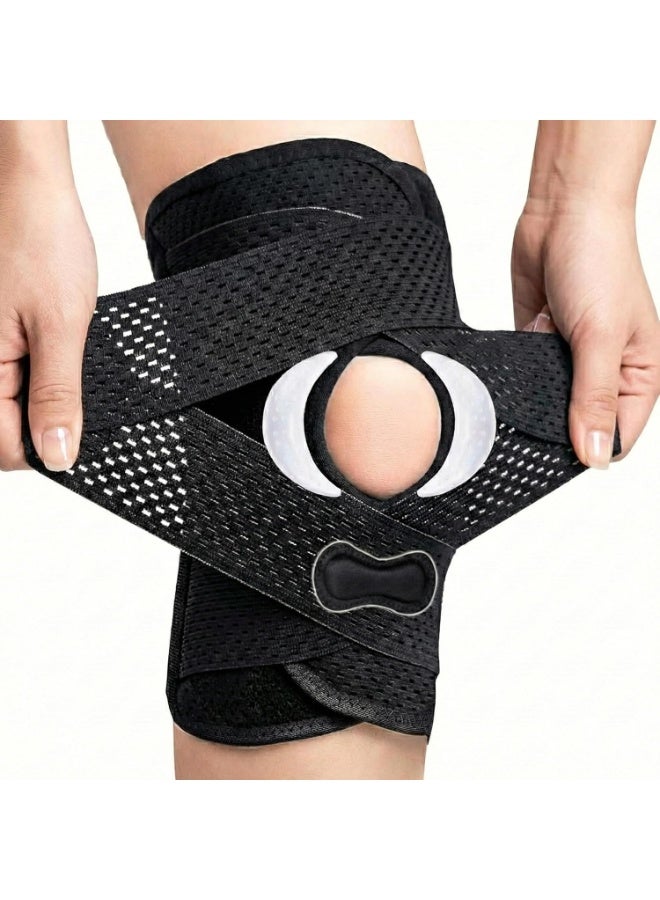 Knee Brace for Meniscus Tear, Knee Pain, ACL, MCL, Adjustable Breathable Knee Support with Side Stabilizers for Knee Pain Arthritis Recovery Joint Support, Women and Men, Medium - Image 1
