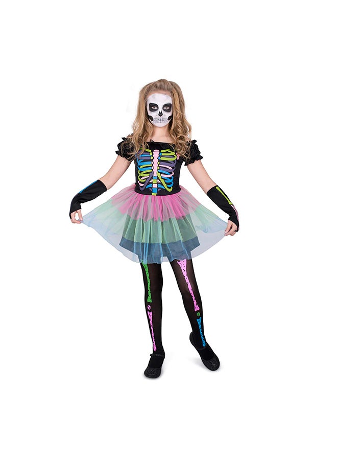 Neon Skeleton Halloween Costume Medium (5+ Years) - Image 2