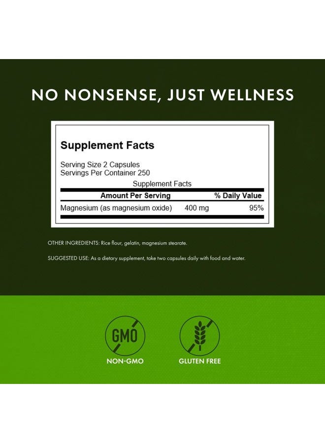 SWANSON Magnesium 200 Mg 500 Capsules - Image 3