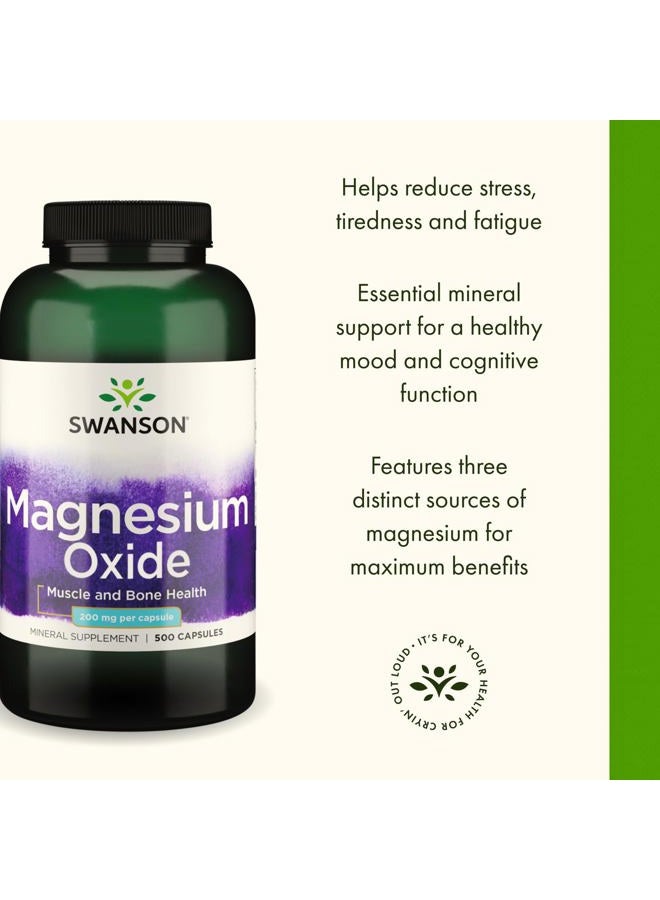 SWANSON Magnesium 200 Mg 500 Capsules - Image 4