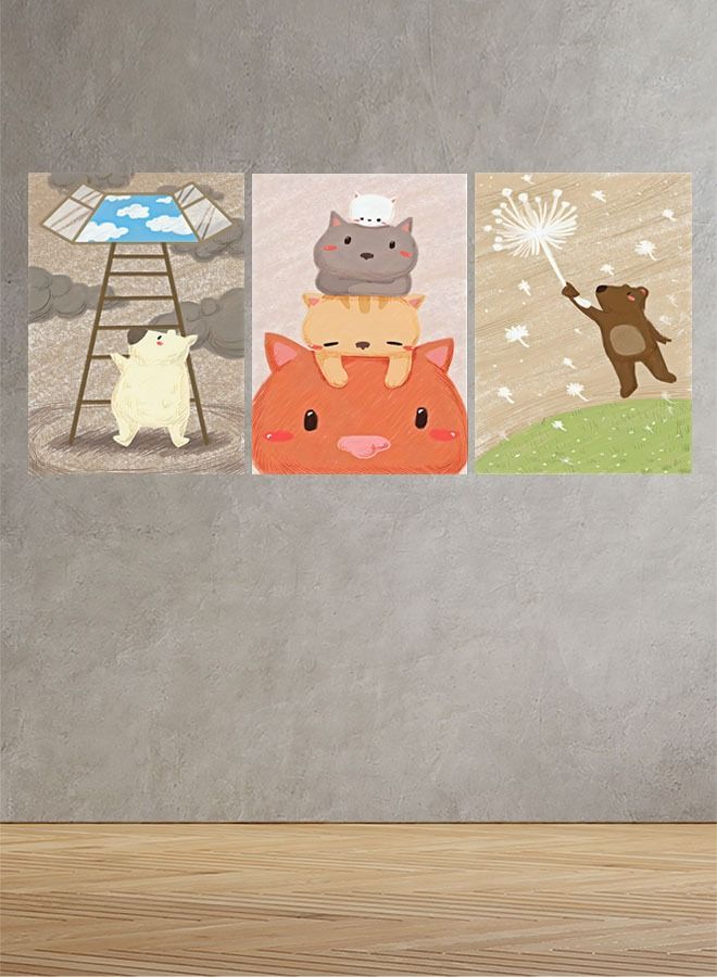 Marktna Decorative Wall Art Painting With a Modern Design for Children Rooms 3 Pieces Size 120x60cm - Image 1