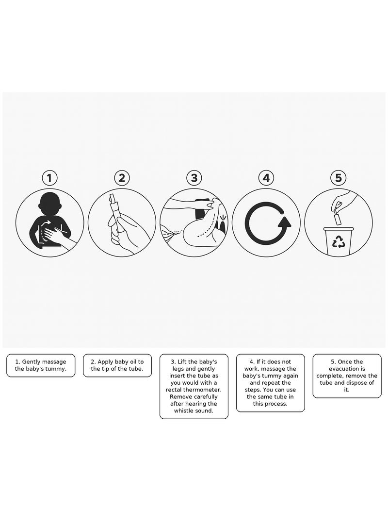 أنبوب تفريغ الغازات للأطفال – أداة طبية معقمة للاستخدام الواحد لتخفيف المغص والغازات (10 قطع) - Image 3