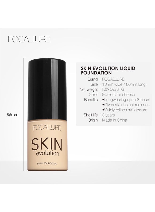 FOCALLURE Liquid Foundation, Foundation  Concealer, Full Coverage Foundation Makeup, Durable, Waterproof, Oil-Control, Hides Wrinkles & Lines, Porcelain - Image 5