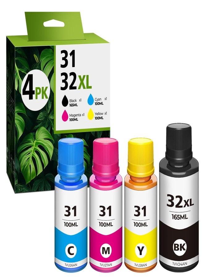 مجموعة عبوات حبر أسود 32XL لطابعات Smart Tank 5101 و7602 و6001، متوافقة مع طابعات HP 31 و32XL. - Image 1