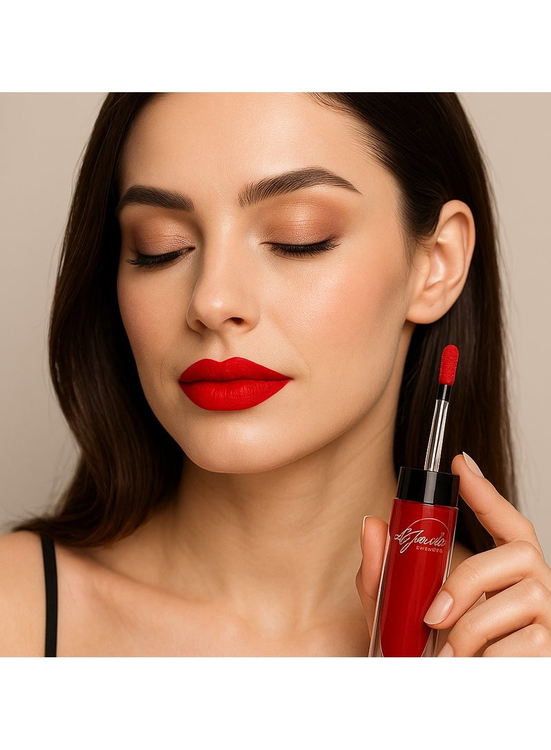 Al Jouri Cosmetics Liquid Matte Lipstick - Rosso Dinamico 20 - Image 2