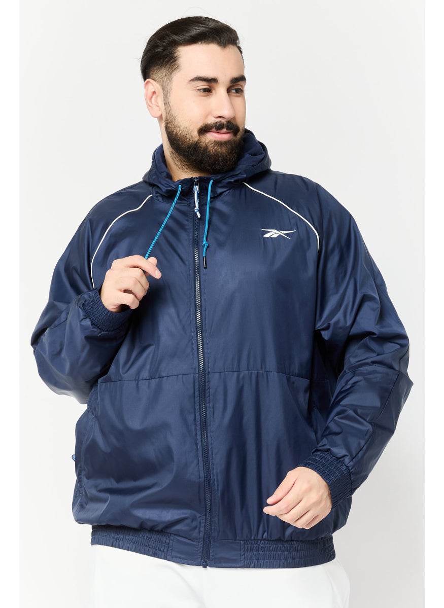 Reebok Men Sportswear Fit Long Sleeves Outdoor Jacket, Navy  - Image 1
