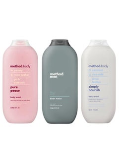 Method Body Wash Sampler Variety Pure Peace Sea  Surf  Simply Nourish Pure Peace  Sea  Surf  Simply Nourish