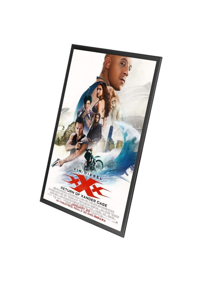 SnapeZo - SnapeZo Movie Poster Frame 24x36, Black, 1.25 Inch Aluminum Profile, Front-Loading Snap Frame, Wall Mounting, Professional Series - Image 1
