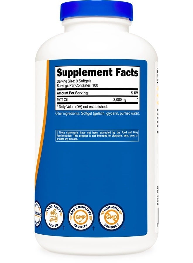 Nutricost زيت MCT في كبسولات لينة 1000 ملغ، 300 كبسولة (3,000 ملغ حصة) - رائع للكيتو، الكيتوزية، والحمية الكيتونية - Image 4