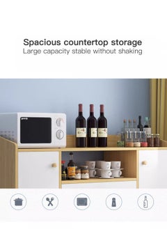 Sharpdo Sharpdo Modern Minimalist Multifunctional Kitchen Cupboard Storage Cupboard Coffee Cabinet 110*30*80 cm  - Image 4