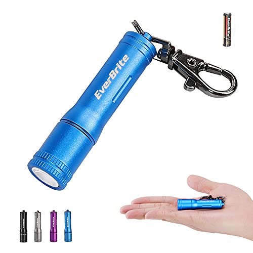 EverBrite Keychain LED Flashlight Mini Bright Key Ring Portable Pocket Torch for EDC, Party Favors, Night Reading, Camping, Power Outage, Emergency, AAA Battery Included, Blue - Image 1