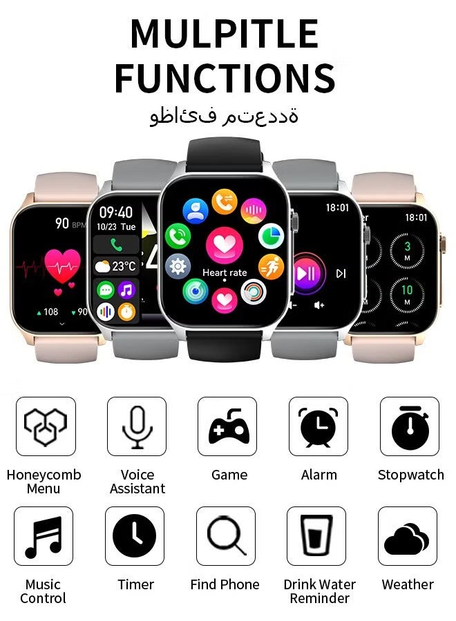 MORTICO Smart Watch, Smartwatches for Men Women, 2.01" HD Fitness Tracker (Answer/Make Calls), 120+ Sport Modes, Heart Rate/Sleep Monitor, IP68 Waterproof Fitness Watch, Smartwatch for Android iOS  - Image 2