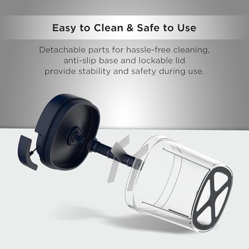 Butterfly 3.8 Cups Premium Plastic Manual Food Chopper, Hand Pull String Onion Vegetable Mincer Dishwasher Safe, 900ml, Blue - Image 4