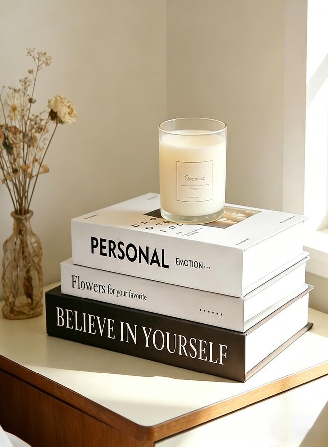 MZHOU 3PCS Decoration Books for Home Decor, Black and White Simple Style Books Suitable for Bookshelf, Living Room or Bedside Decoration, Home Decoration Fake Books - Believe in Yourself - Image 1