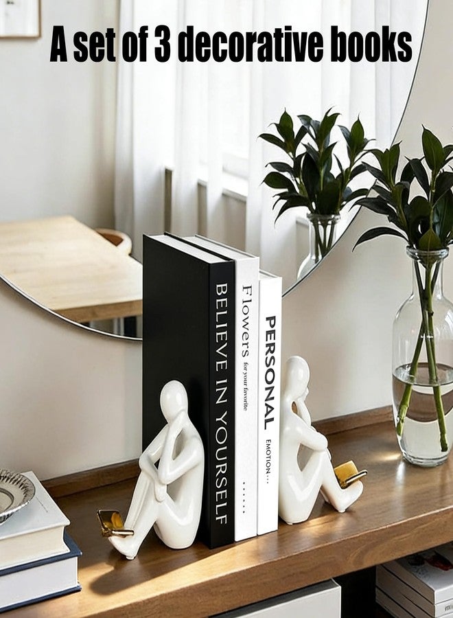 MZHOU 3PCS Decoration Books for Home Decor, Black and White Simple Style Books Suitable for Bookshelf, Living Room or Bedside Decoration, Home Decoration Fake Books - Believe in Yourself - Image 4