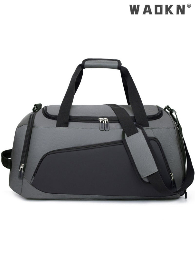 WAOKN Men's Large-capacity Travel Bag Shoulder Bag Dry and Wet Separation Fitness Bag Independent Shoe Compartment Water-repellent Sports Bag,Fashion Sports Fitness Gym Yoga Luggage Crossbody Handbag - Image 5