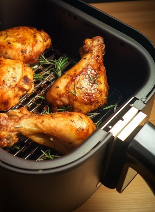 Air Fryer 3.8 Liters with Timer Temperature Adjustable Control and 8 Preset Programs, 1600W, Black  - Image 3