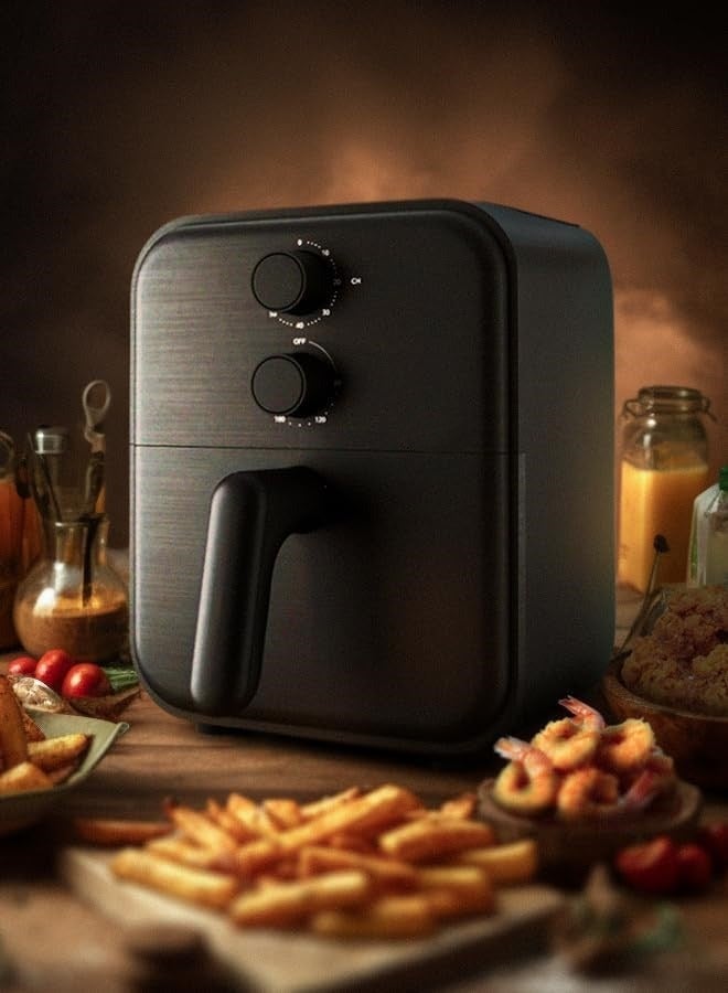 Air Fryer 3.8 Liters with Timer Temperature Adjustable Control and 8 Preset Programs, 1600W, Black  - Image 5