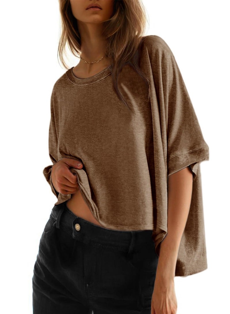 Dokotoo Summer Shirts for Women Plus Size Crop Womens Tops Trendy Cute Ladies Fashion 2026 Spring Workout Gmy Clothes Oversized Tshirts Casual Solid Blouses T-Shirts Beach Outfits Tees Clothing - Image 1