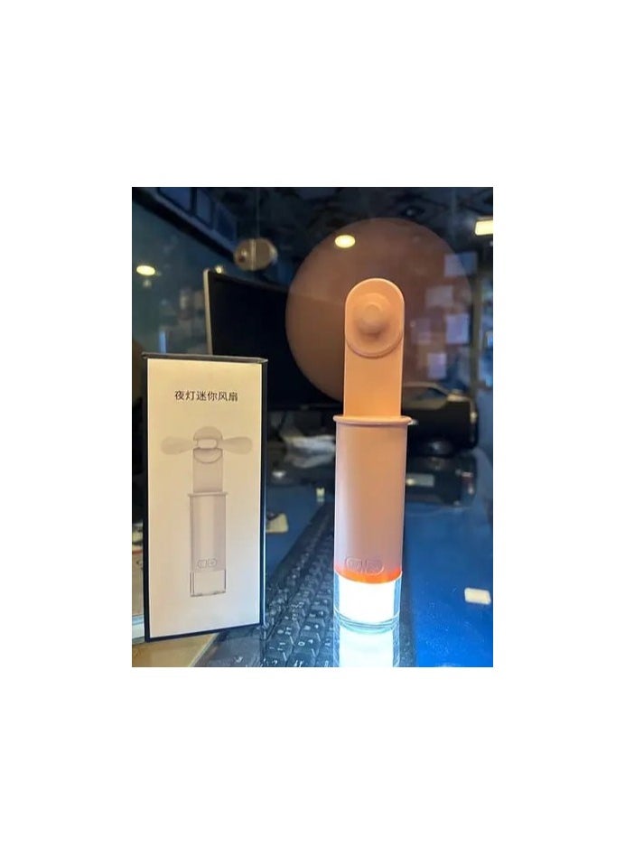 ماركة غير محددة - مروحة يد محمولة مع كشاف LED – قابلة للشحن عبر USB وعلقة للتعليق - Image 1