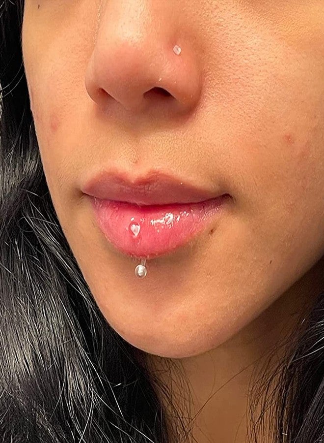 QWALIT 14g Plastic Industrial Barbell Earrings Pregnancy Belly Button Ring Tongue Rook Eyebrow Piercing Retainer Flexible Clear Curved Barbell Replacement Balls for Work Surgery, Plastic - Image 5