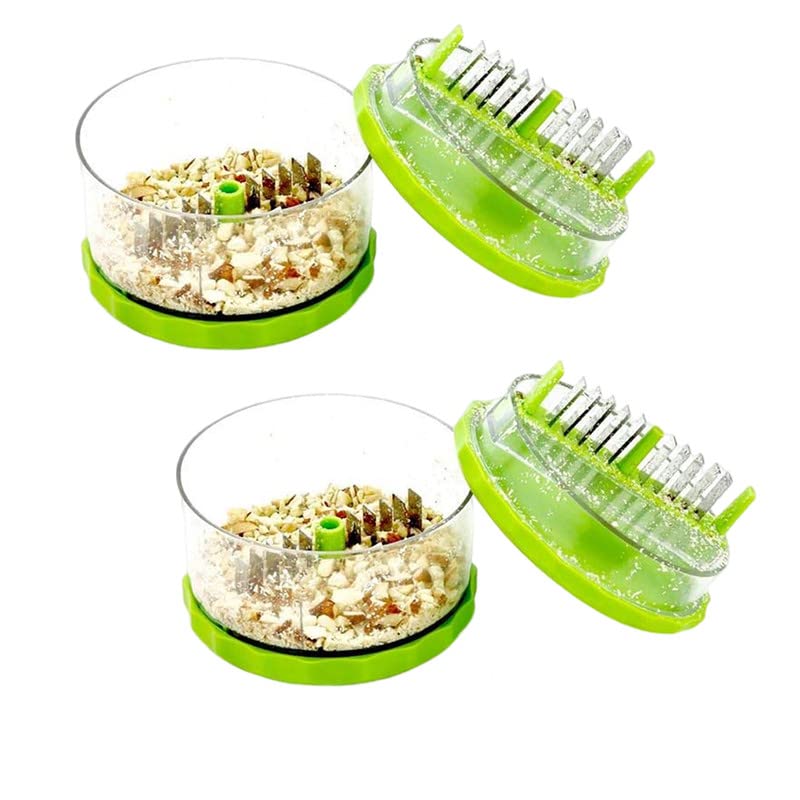 Fancy Garlic Presses Peeler Chopper Dicer for Nuts Ginger Kitchen Tool Multicolor Pack of 2 - Image 1