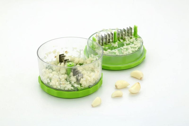 Fancy Garlic Presses Peeler Chopper Dicer for Nuts Ginger Kitchen Tool Multicolor Pack of 2 - Image 4